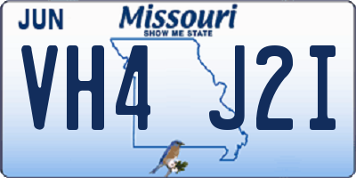 MO license plate VH4J2I