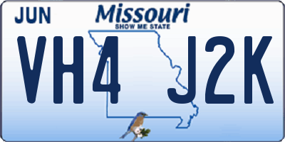 MO license plate VH4J2K
