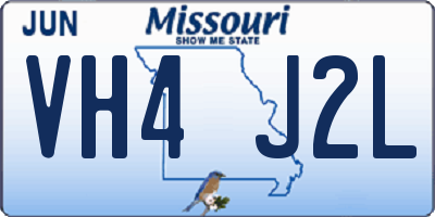 MO license plate VH4J2L