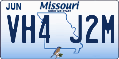 MO license plate VH4J2M
