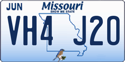 MO license plate VH4J2O