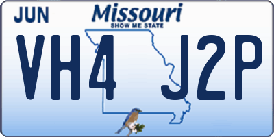 MO license plate VH4J2P