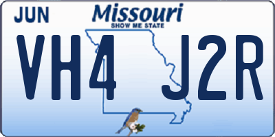 MO license plate VH4J2R