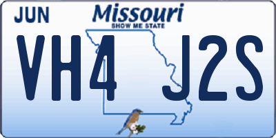 MO license plate VH4J2S