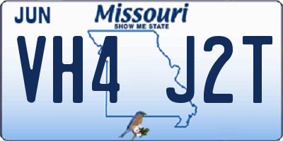 MO license plate VH4J2T