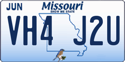 MO license plate VH4J2U