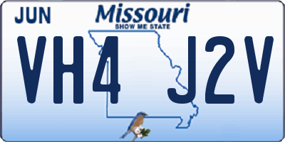 MO license plate VH4J2V