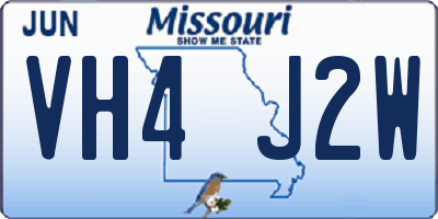 MO license plate VH4J2W