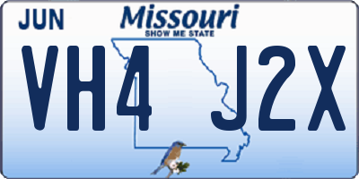 MO license plate VH4J2X