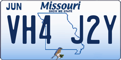 MO license plate VH4J2Y