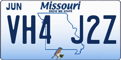 MO license plate VH4J2Z