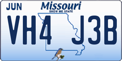 MO license plate VH4J3B