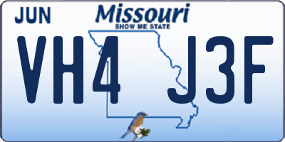 MO license plate VH4J3F