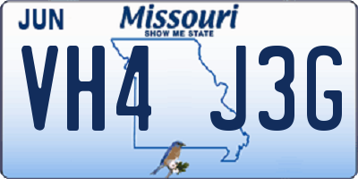 MO license plate VH4J3G
