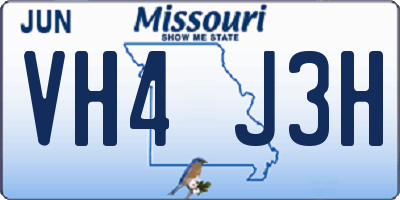 MO license plate VH4J3H