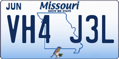 MO license plate VH4J3L