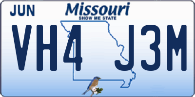 MO license plate VH4J3M