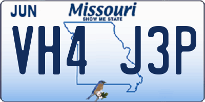 MO license plate VH4J3P