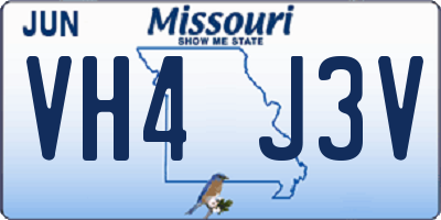 MO license plate VH4J3V