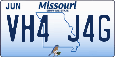 MO license plate VH4J4G