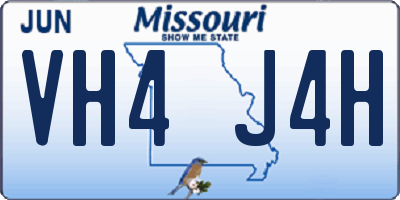 MO license plate VH4J4H