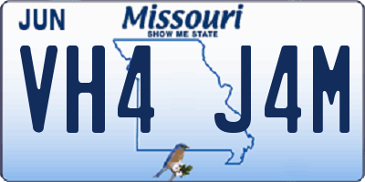 MO license plate VH4J4M