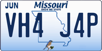 MO license plate VH4J4P