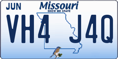 MO license plate VH4J4Q
