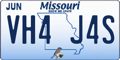 MO license plate VH4J4S