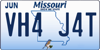 MO license plate VH4J4T
