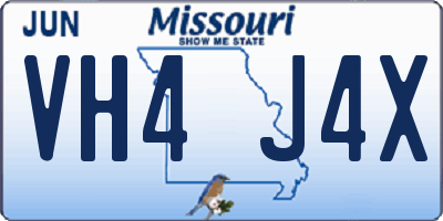 MO license plate VH4J4X