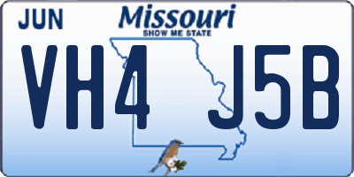 MO license plate VH4J5B