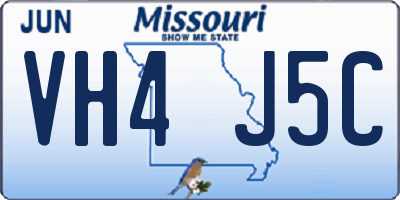 MO license plate VH4J5C