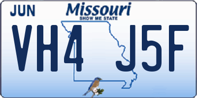 MO license plate VH4J5F