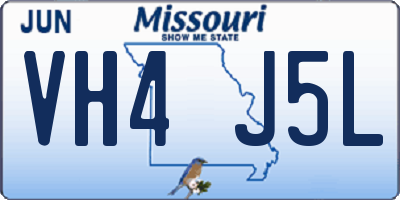 MO license plate VH4J5L