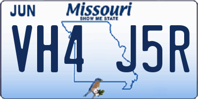 MO license plate VH4J5R