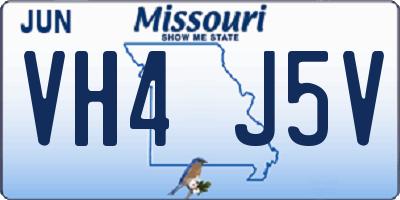 MO license plate VH4J5V