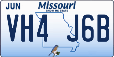 MO license plate VH4J6B