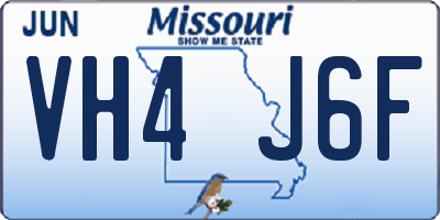 MO license plate VH4J6F