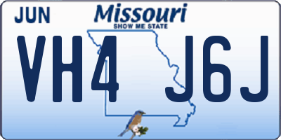 MO license plate VH4J6J