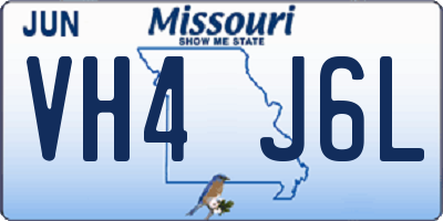 MO license plate VH4J6L