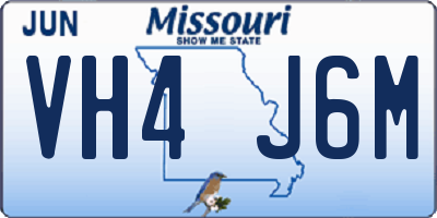 MO license plate VH4J6M