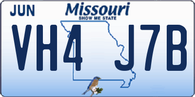 MO license plate VH4J7B