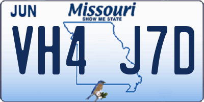 MO license plate VH4J7D