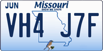 MO license plate VH4J7F