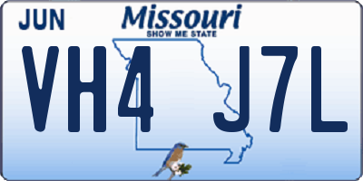 MO license plate VH4J7L