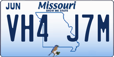 MO license plate VH4J7M