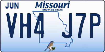 MO license plate VH4J7P