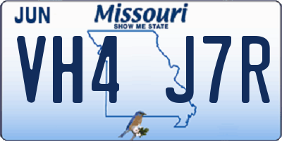 MO license plate VH4J7R