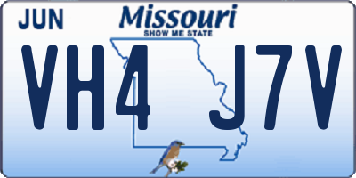 MO license plate VH4J7V